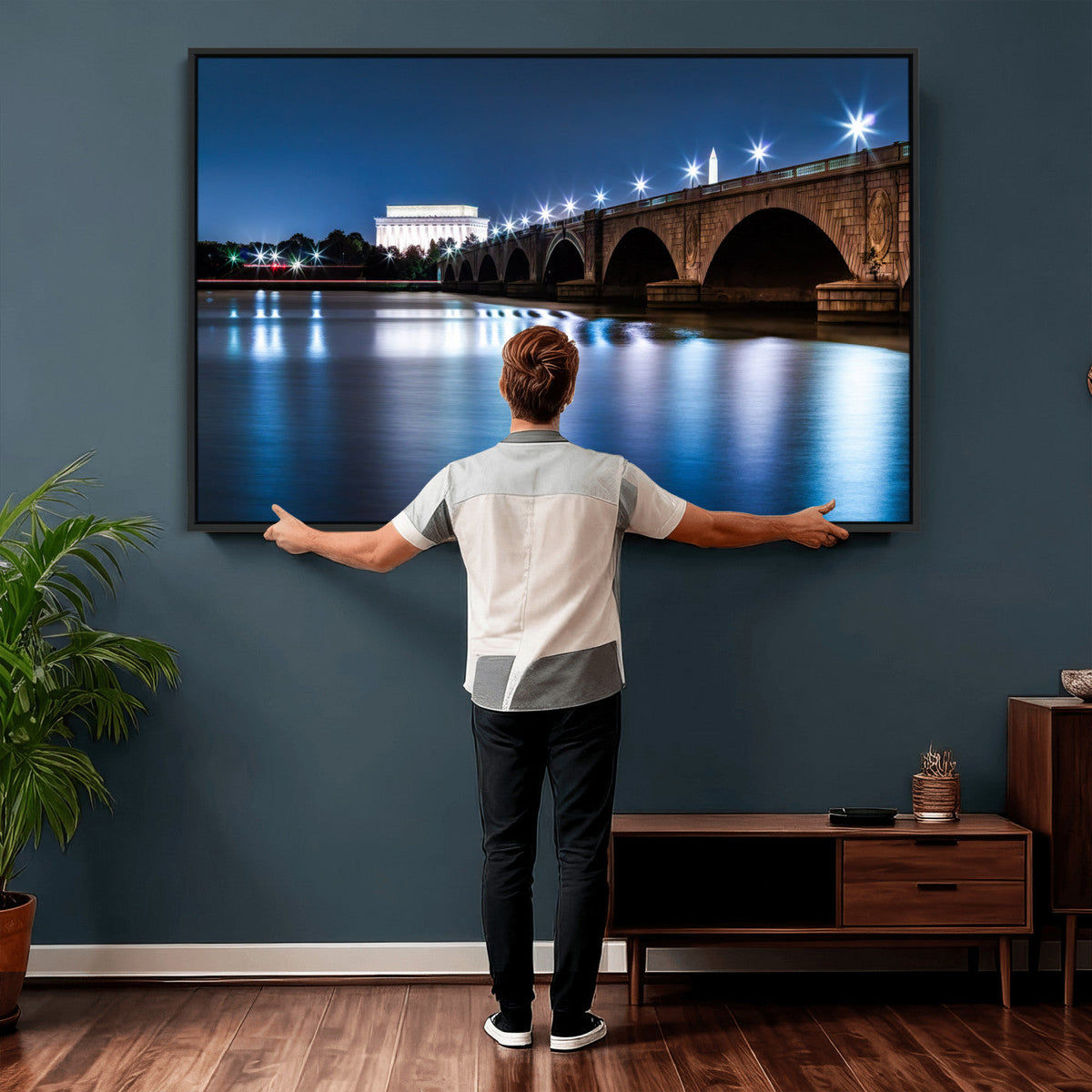 Washington DC Wall Art Canvas Print – Lincoln Memorial Night