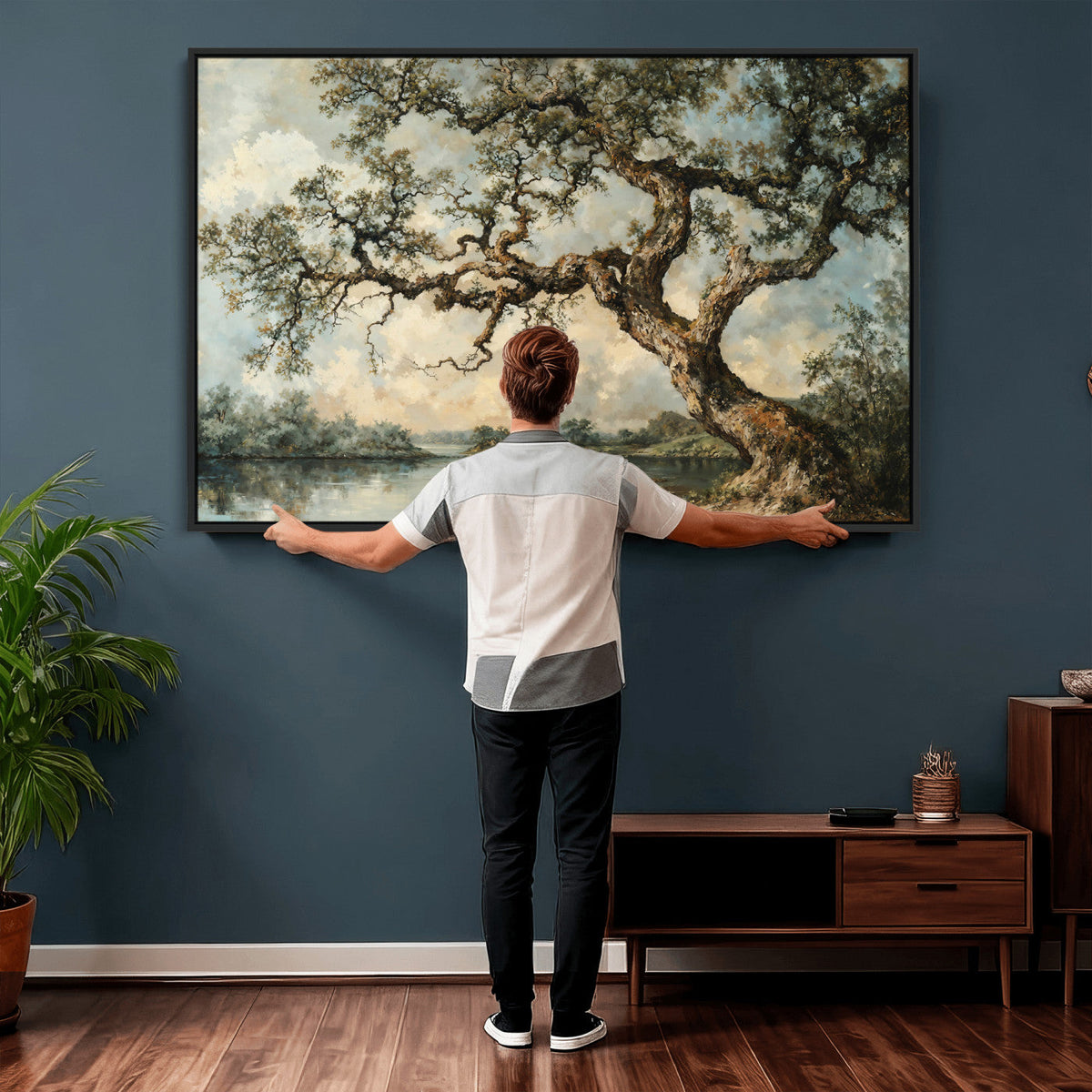 Old Oak Tree Canvas Wall Art, Turner Inspired Romantic