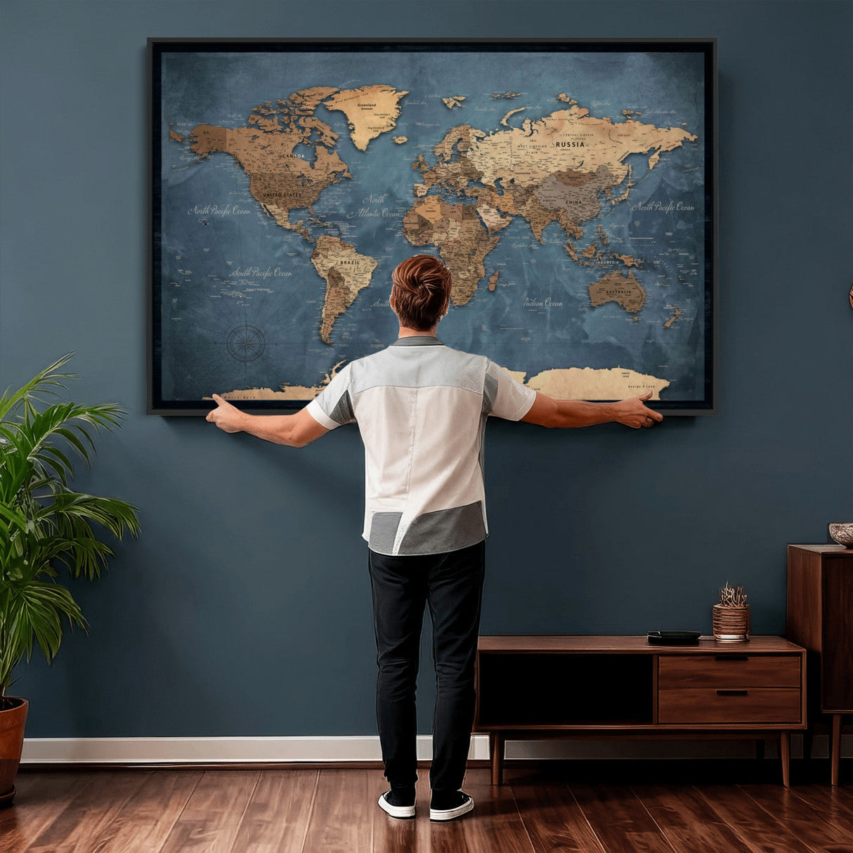 World Map Canvas Wall Art Canvas Print