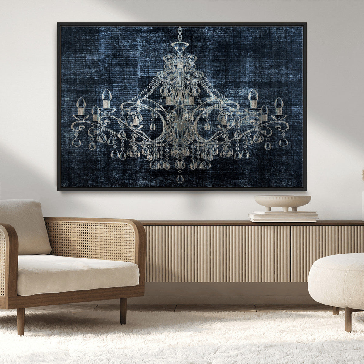 Dark Chandelier Wall Art Canvas Print