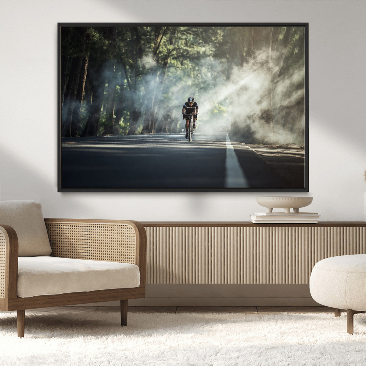 Cycling Road Bike in the Morning, Cycling Road Bike Canvas
