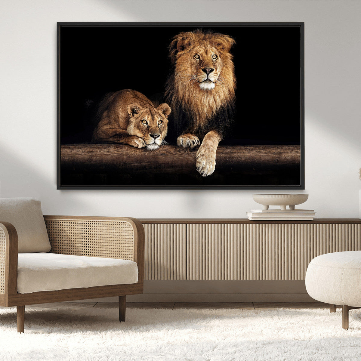 Lion Canvas Wall Art – Majestic Animal Print Artwork for