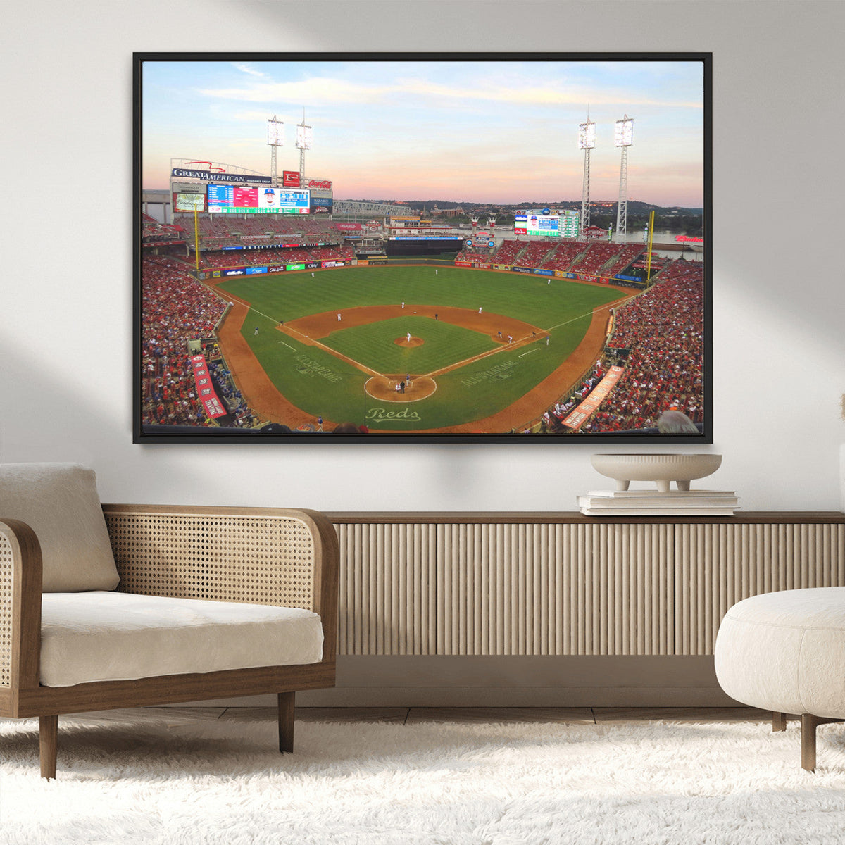 Cincinnati Reds Baseball Print Canvas- Cincinnati