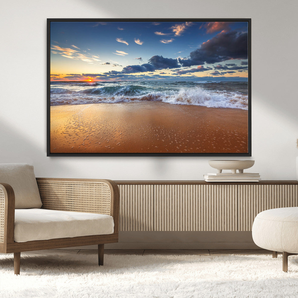 Beach Canvas Wall Art - Coastal Seascape Print for Living