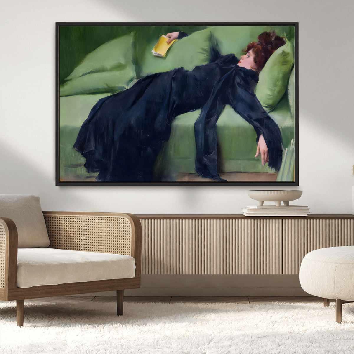 Decadent Girl by Ramon Casas Wall Art Canvas Print, Framed
