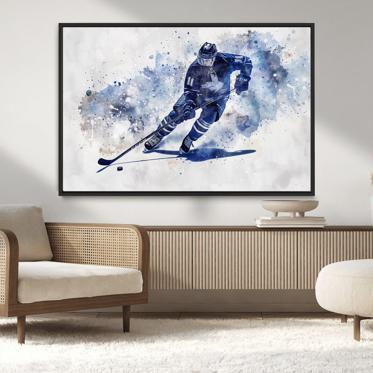 Hockey Player Wall Art Canvas Print - Sports-Inspired