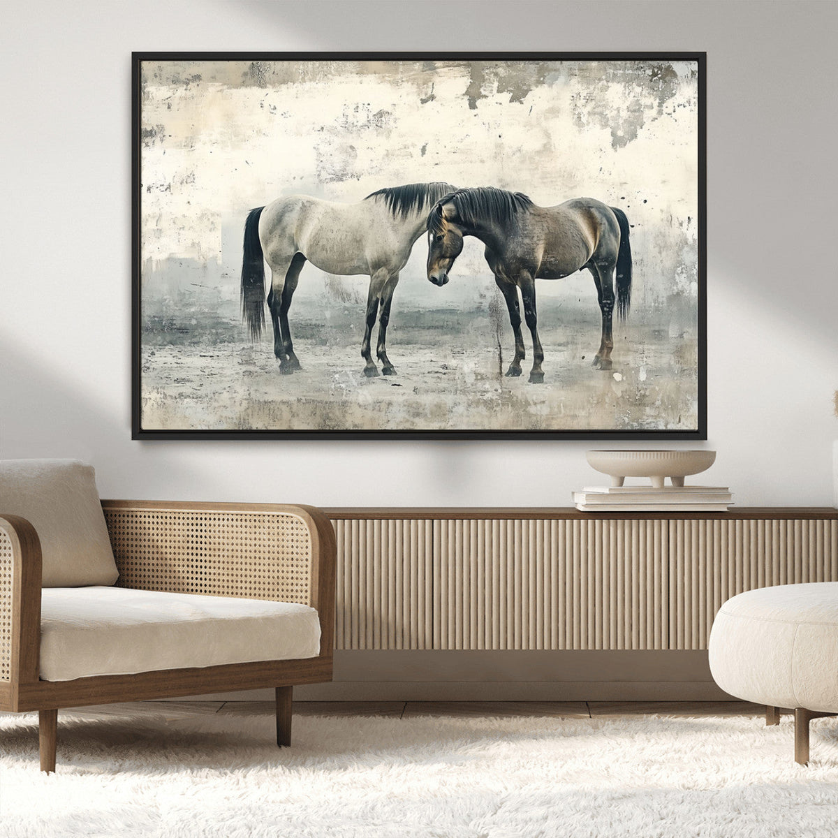 Chines Style Majestic Horses Wall Art | Ready to Hang and