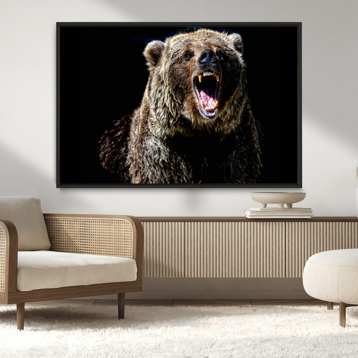 Grizzly Bear Canvas Print | Wildlife Wall Art for Cabin