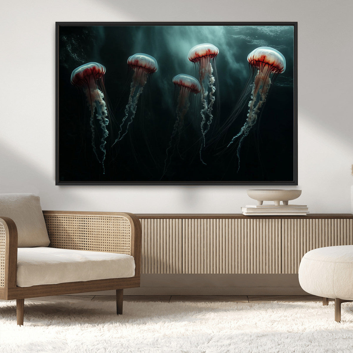Abstract Jellyfish Wall Art Canvas Print