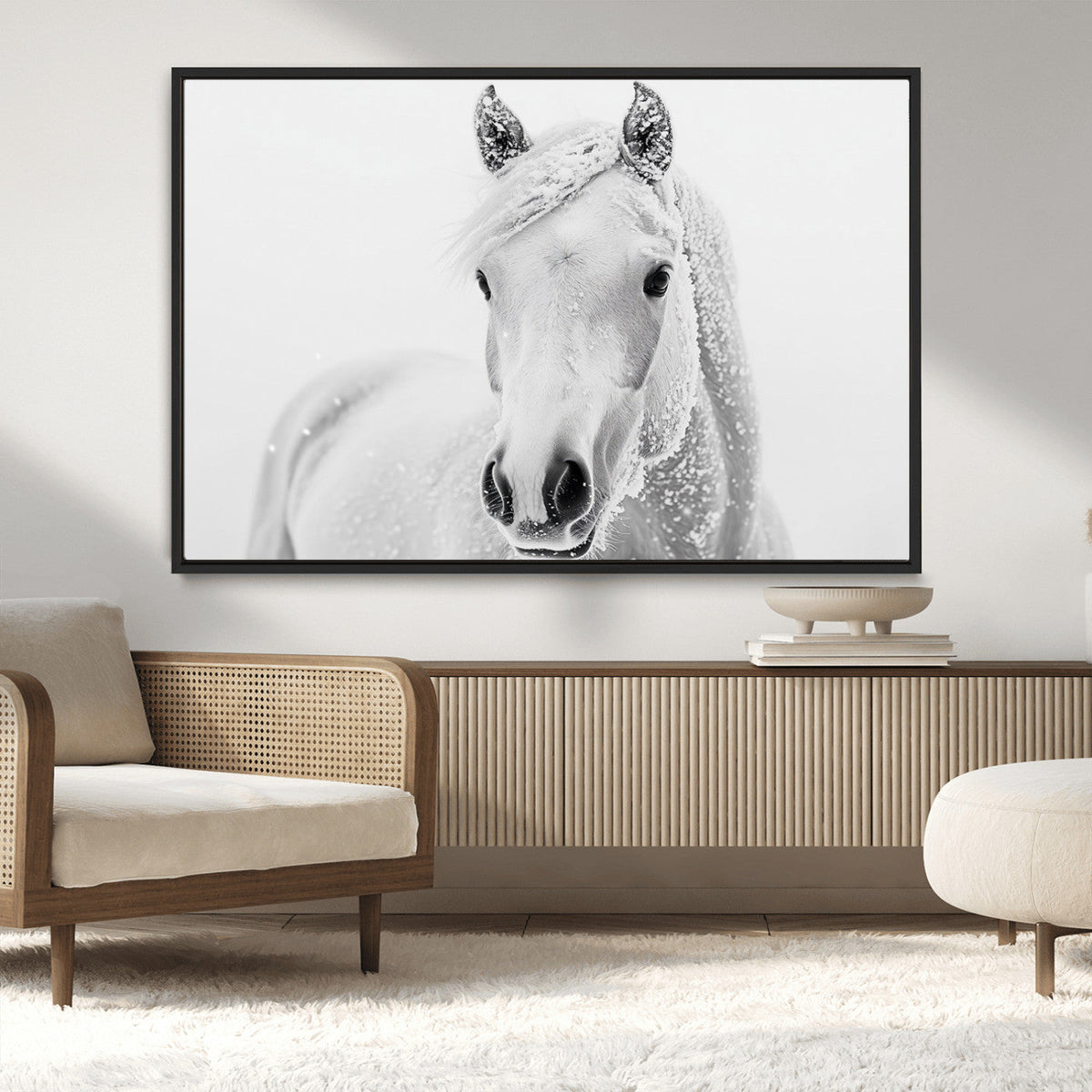 Majestic White Horse Wall Art | Ready to Hang and Framed |