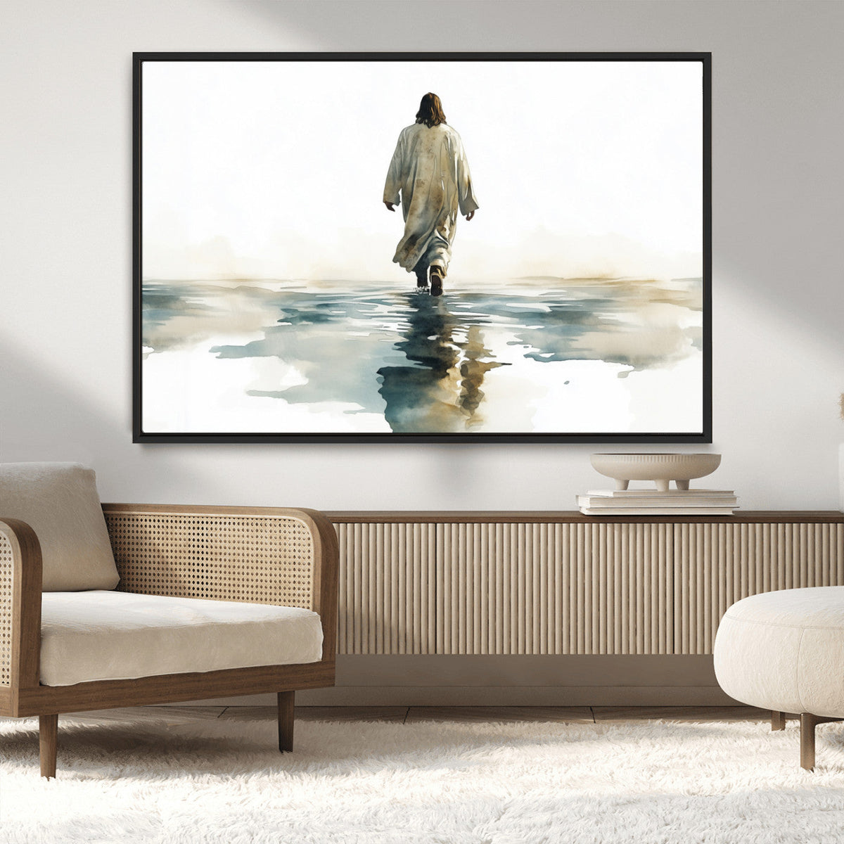 Abstract Jesus Wall Art Canvas Print, Christian Wall Art,