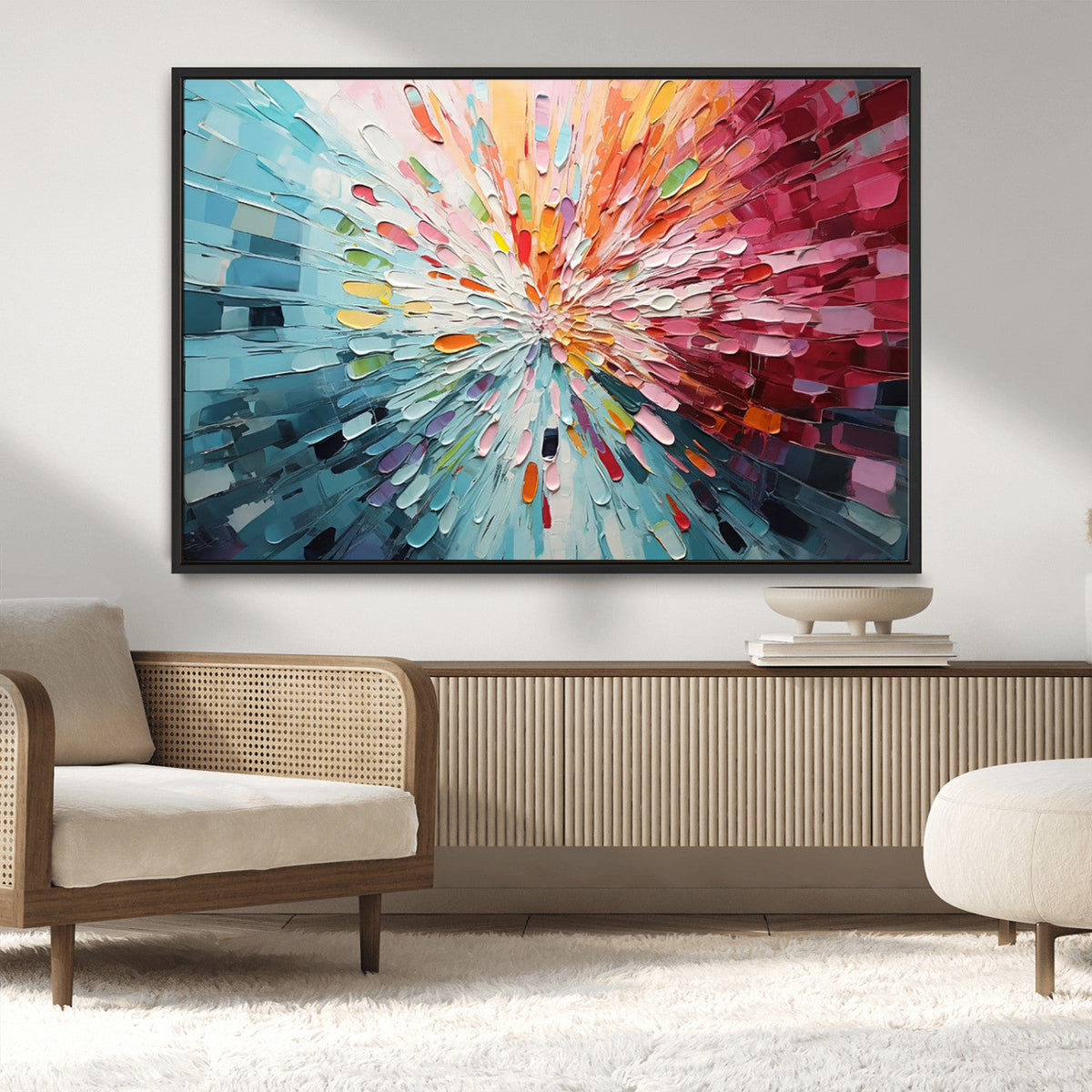 Radiant Bloom Abstract Floral Wall Art Canvas Print -