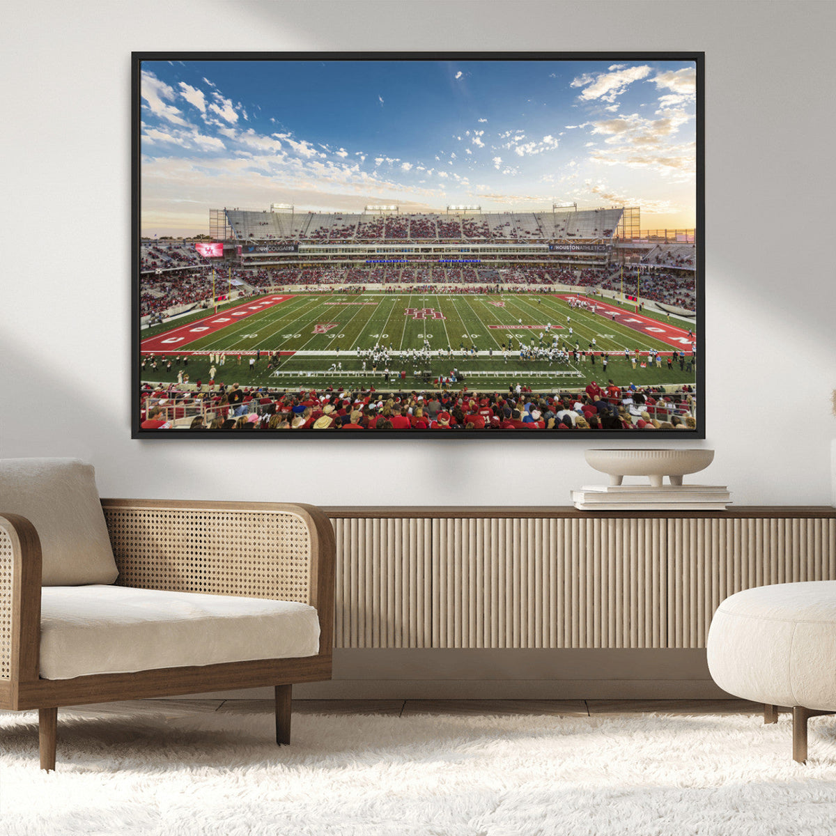 Framed Houston Cougars Football Team Print - Houston TDECU