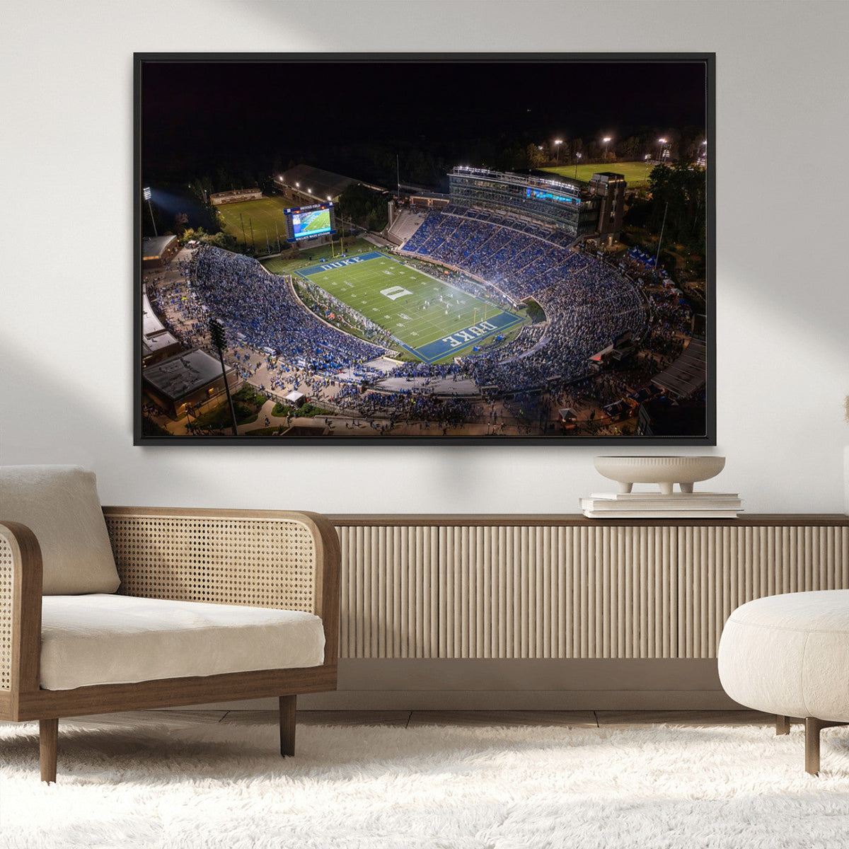 Duke University Blue Devils Football Print Canvas - Durham