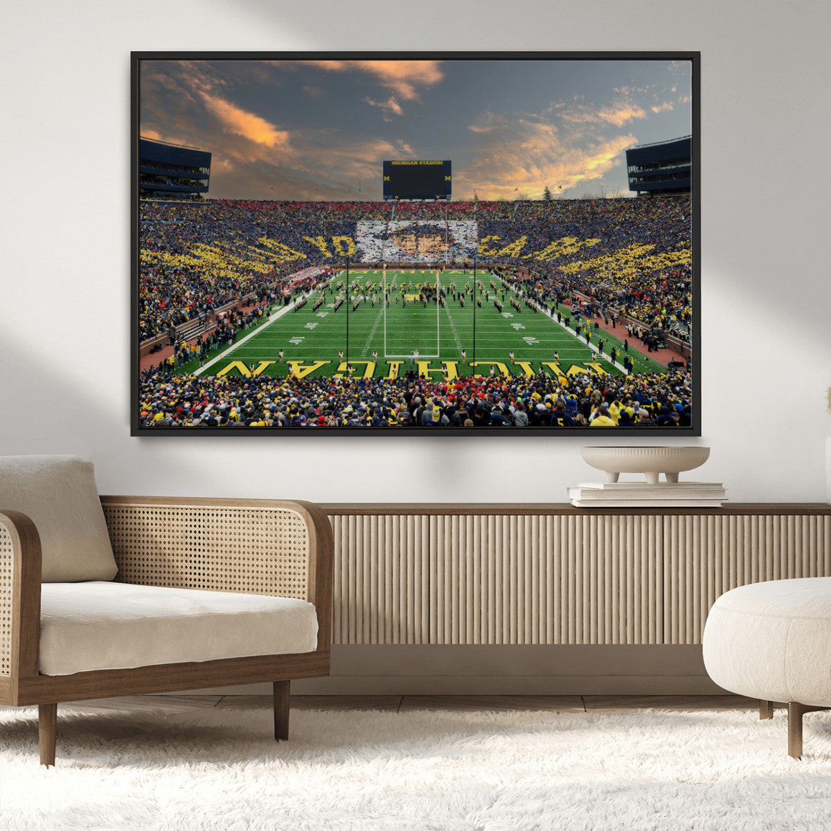 University of Michigan Wolverines Print Canvas, Football