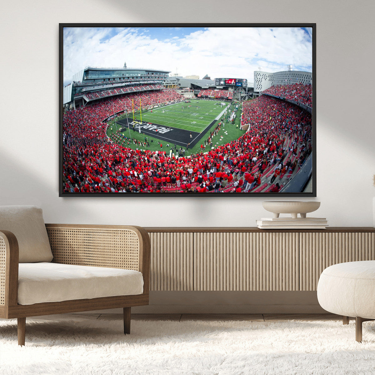 Cincinnati Bearcats Football Team Print - Nippert Stadium Wall Art Canvas Print