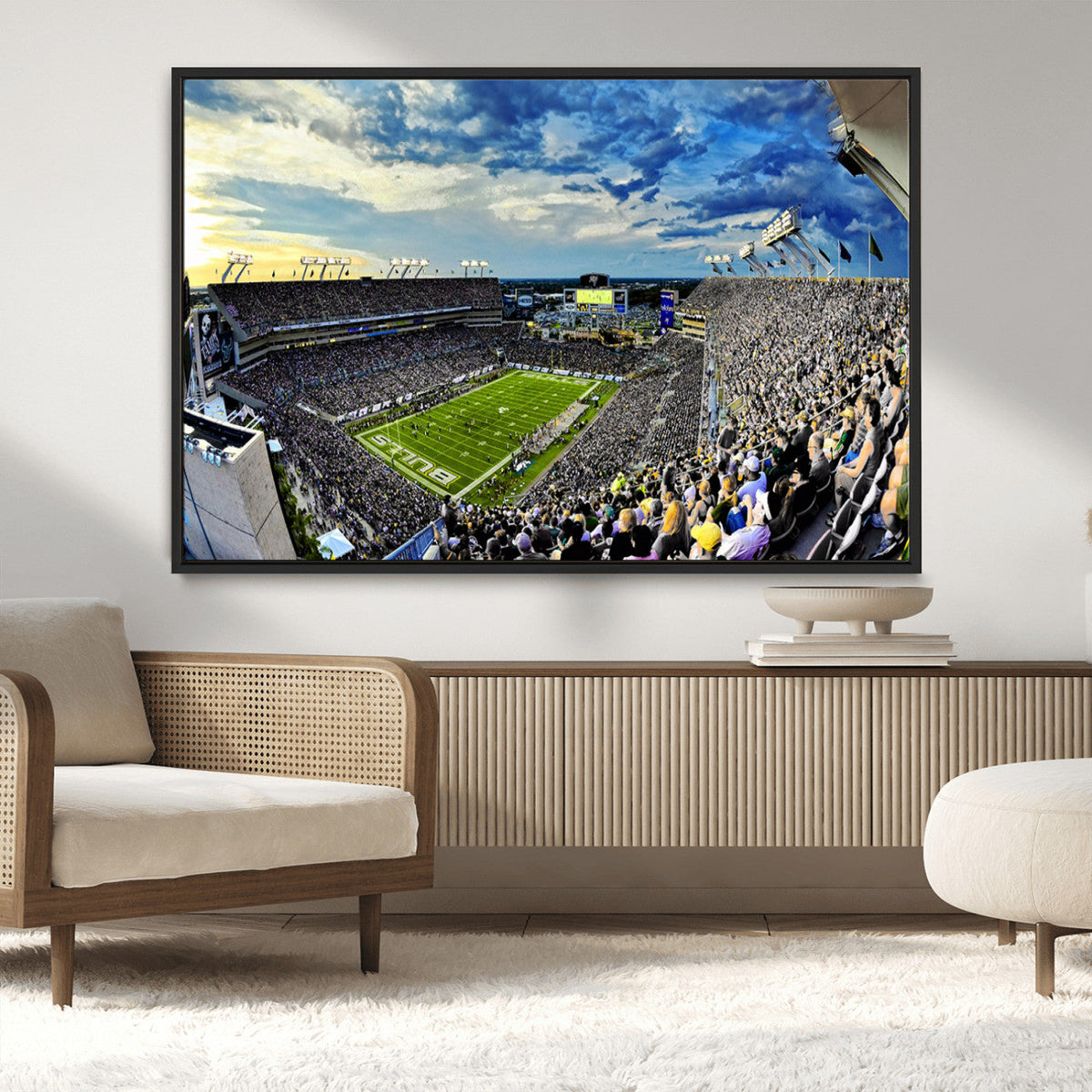 Framed USF Bulls Football Team Print - Tampa Raymond James