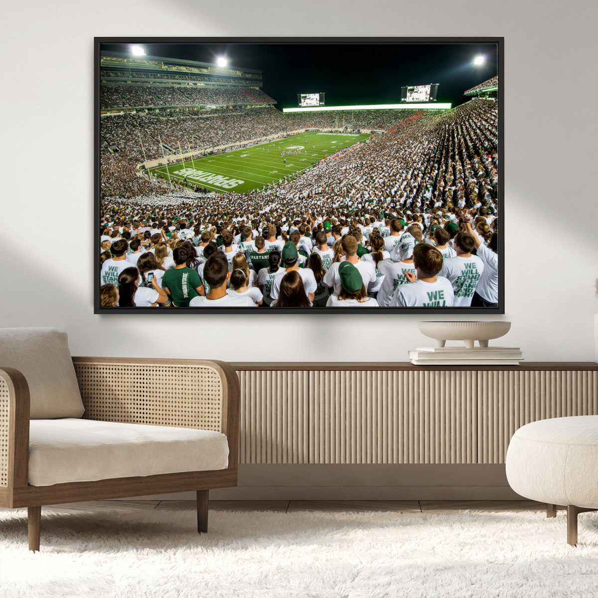 Michigan State Spartans Football Canvas Print - East Lansing