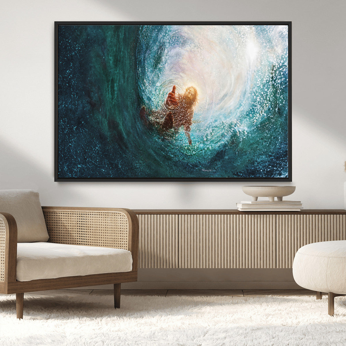 Powerful Jesus Canvas Print - Hand of Salvation,
