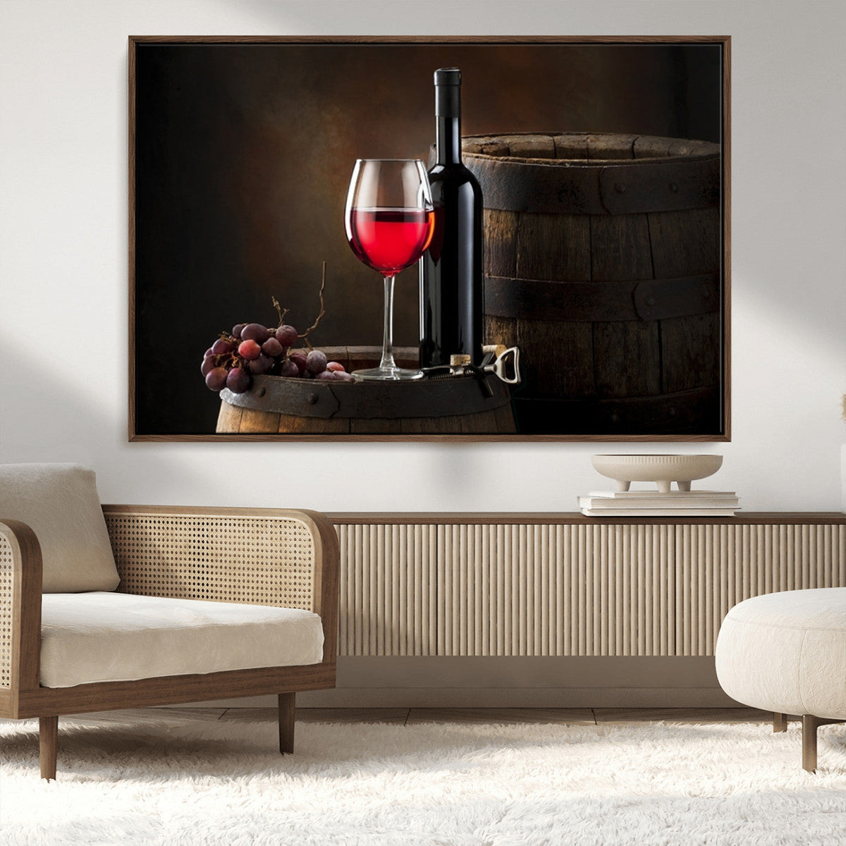 Red Wine and Bottle Canvas Print