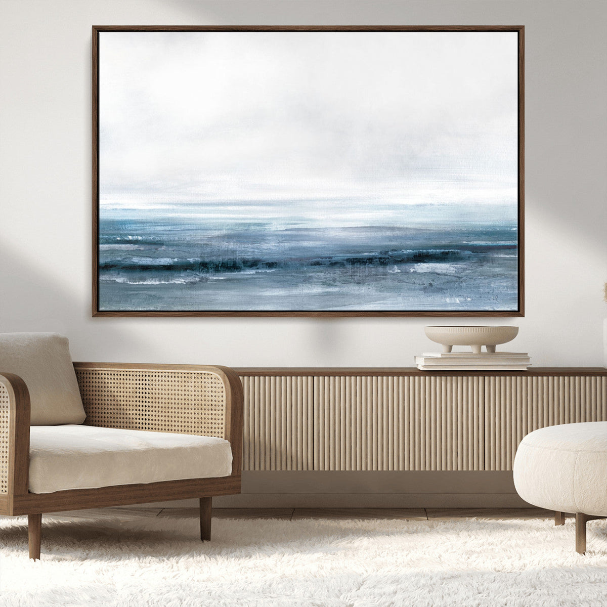 Blue Ocean Abstract Artwork Wall Art Canvas Print