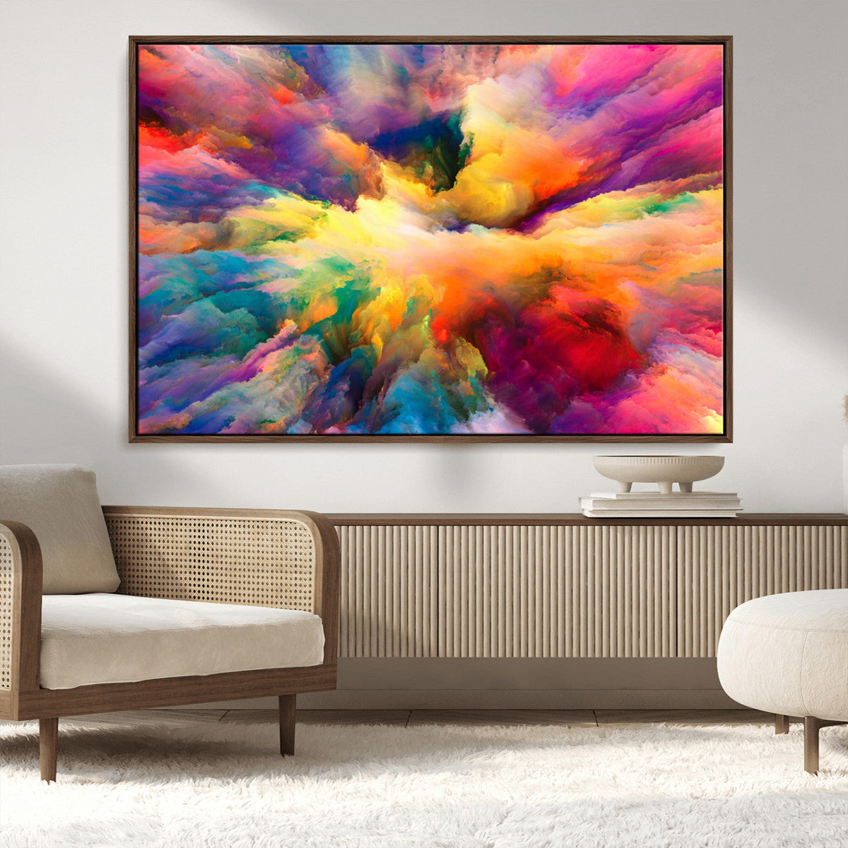 Blazing Vibrant Colors Cloud Wall Art Canvas Print