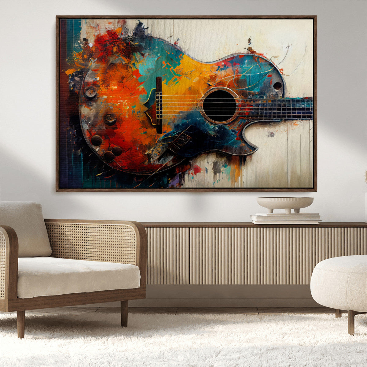 Abstract Guitar Wall Art Canvas | Vibrant Music-Inspired Art