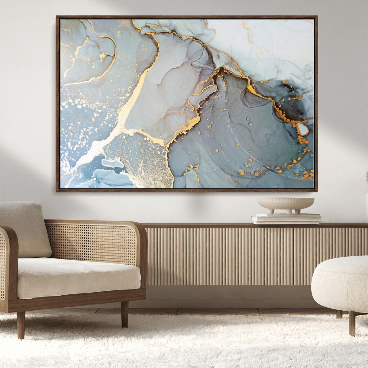 Large Abstract Marble Wall Art Canvas Print for Living Room