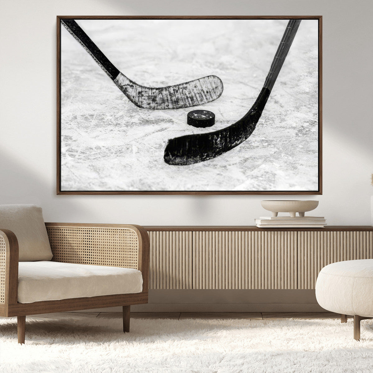 Winter Ice Hockey Sport Canvas Wall Art Print - Hockey Wall