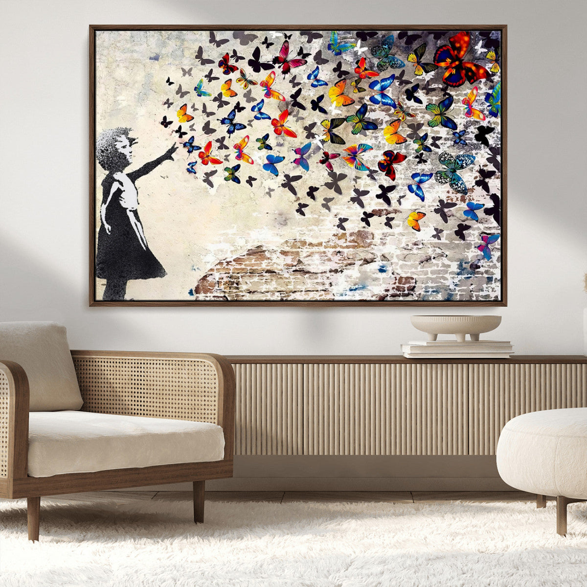 Banksy Graffiti Wall Art Canvas Print: Girl Releasing