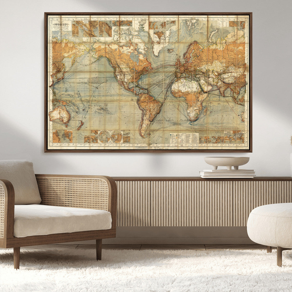 Push Pin World Map Canvas Print – Travel Tracker Wall Art