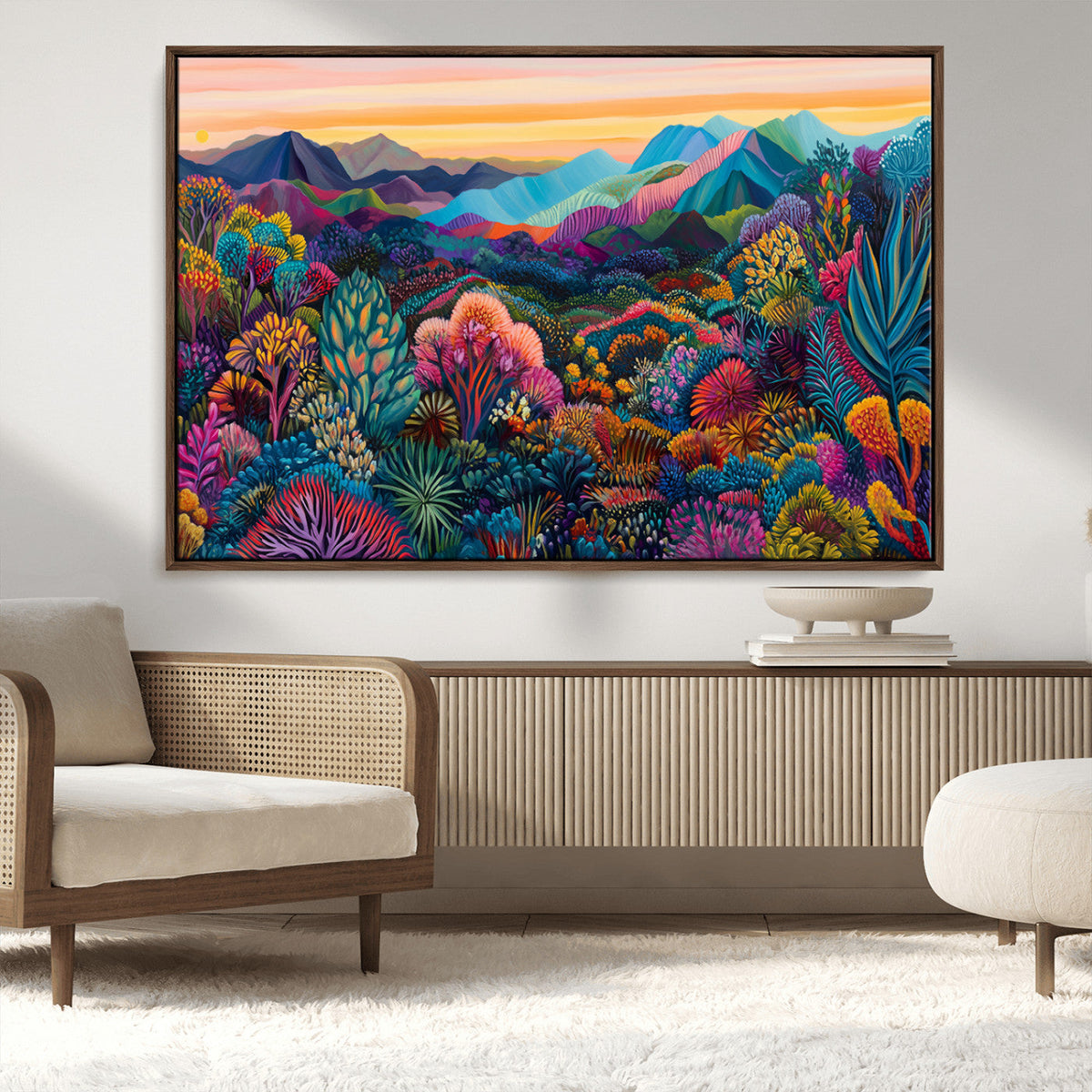 Colorful Abstract Landscape Wall Art Print Canvas - Vibrant