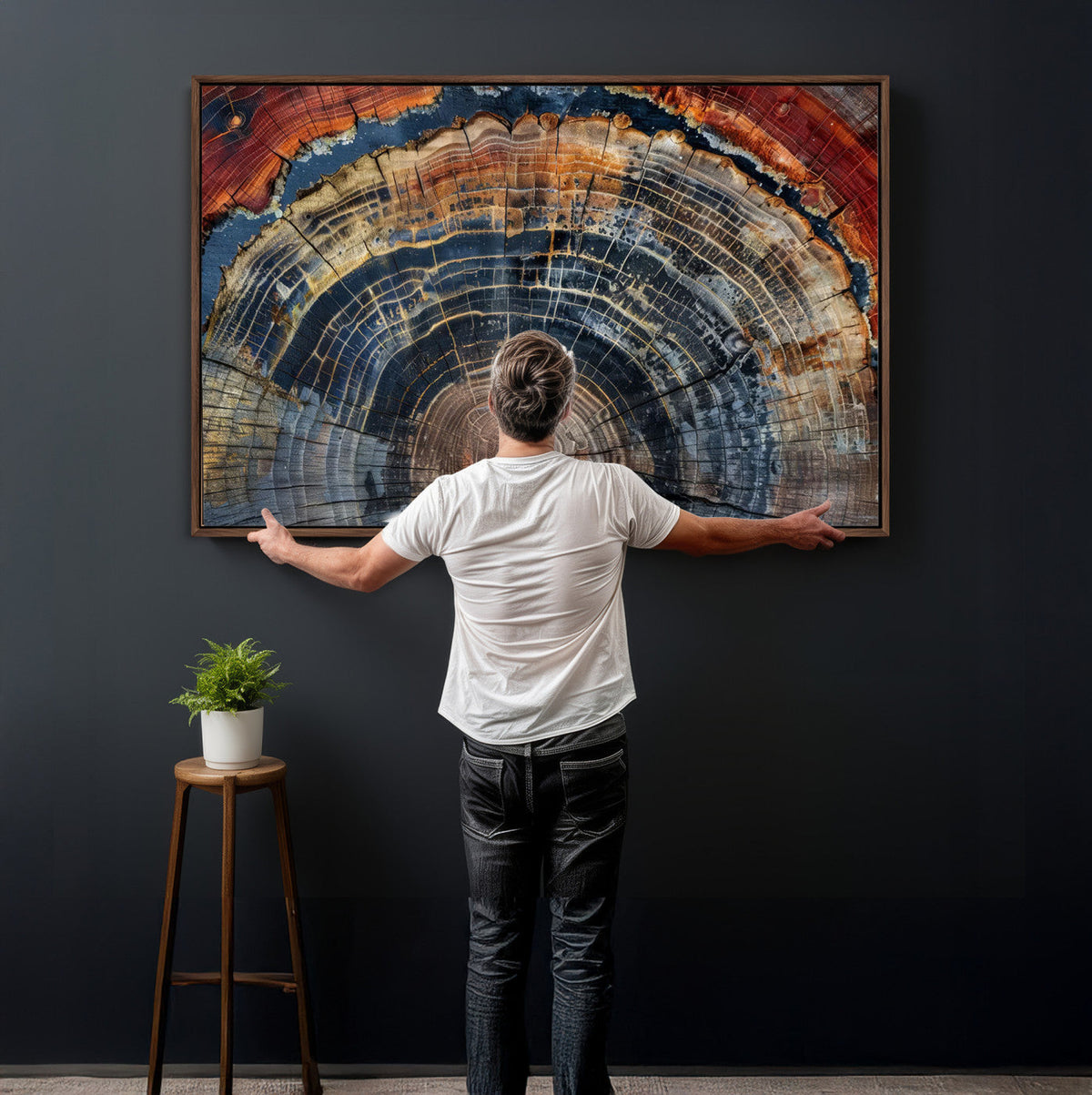 Abstract Tree Ring Wall Art Canvas Print