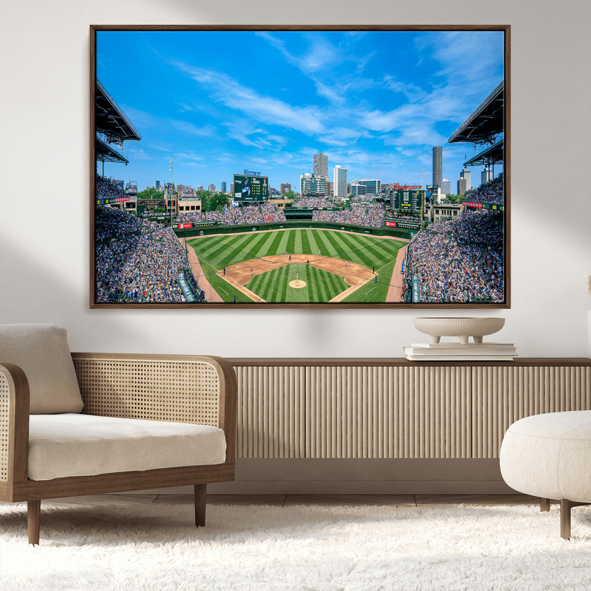 Wrigley Field Chicago Cubs Panoramic Art Multi-Piece Canvas
