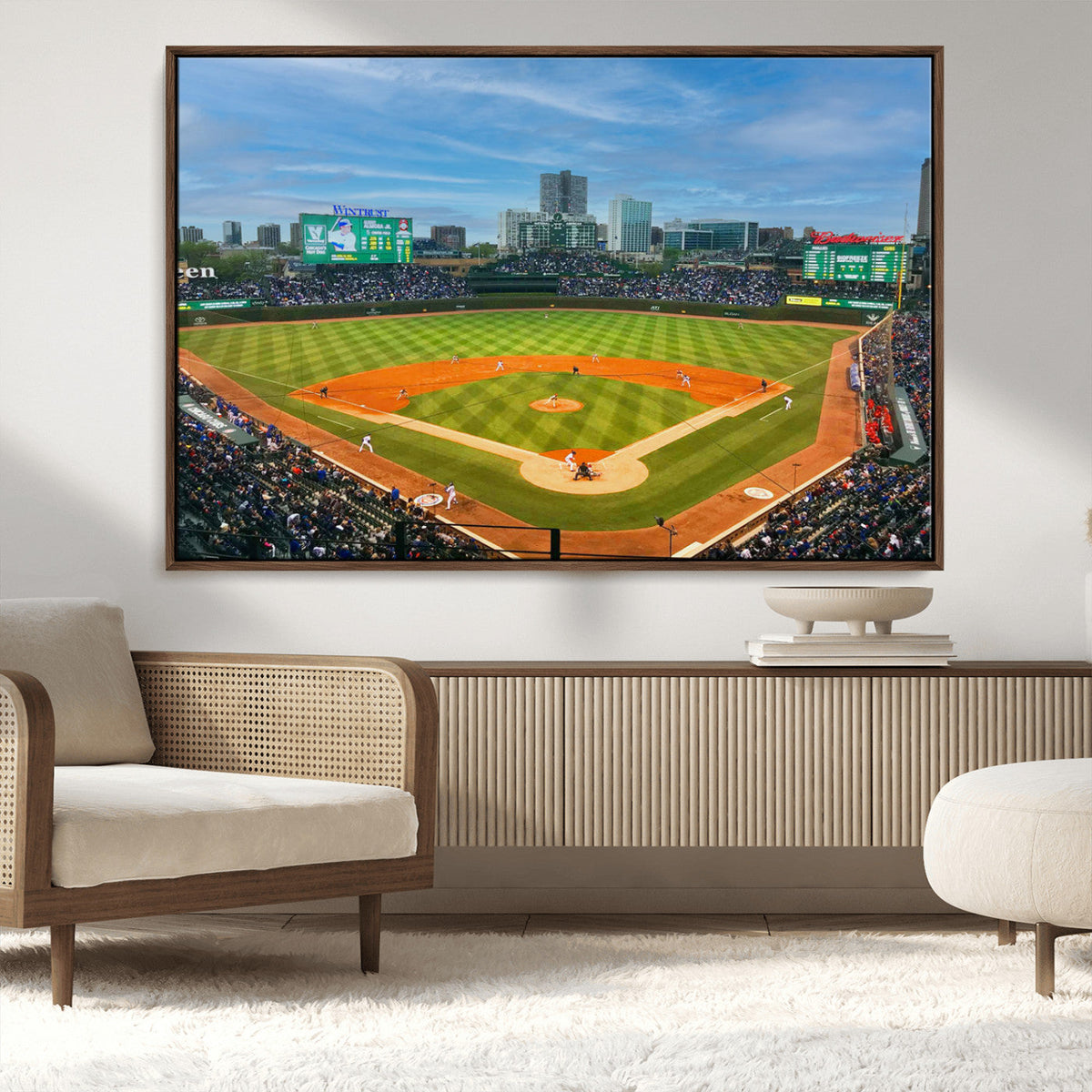 Wrigley Field Chicago Cubs Panoramic Canvas Print –