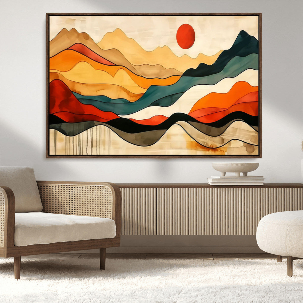 Mid Century Wall Art Print - Abstract Woodland Print -