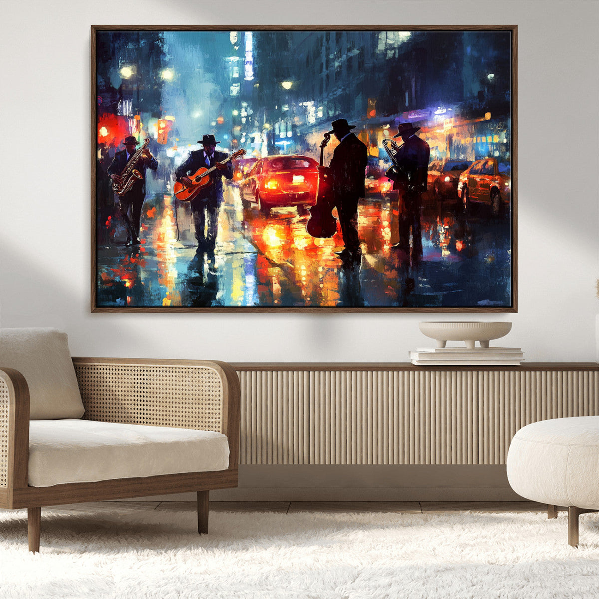 African American Jazz Canvas Wall Art Print – Abstract Music