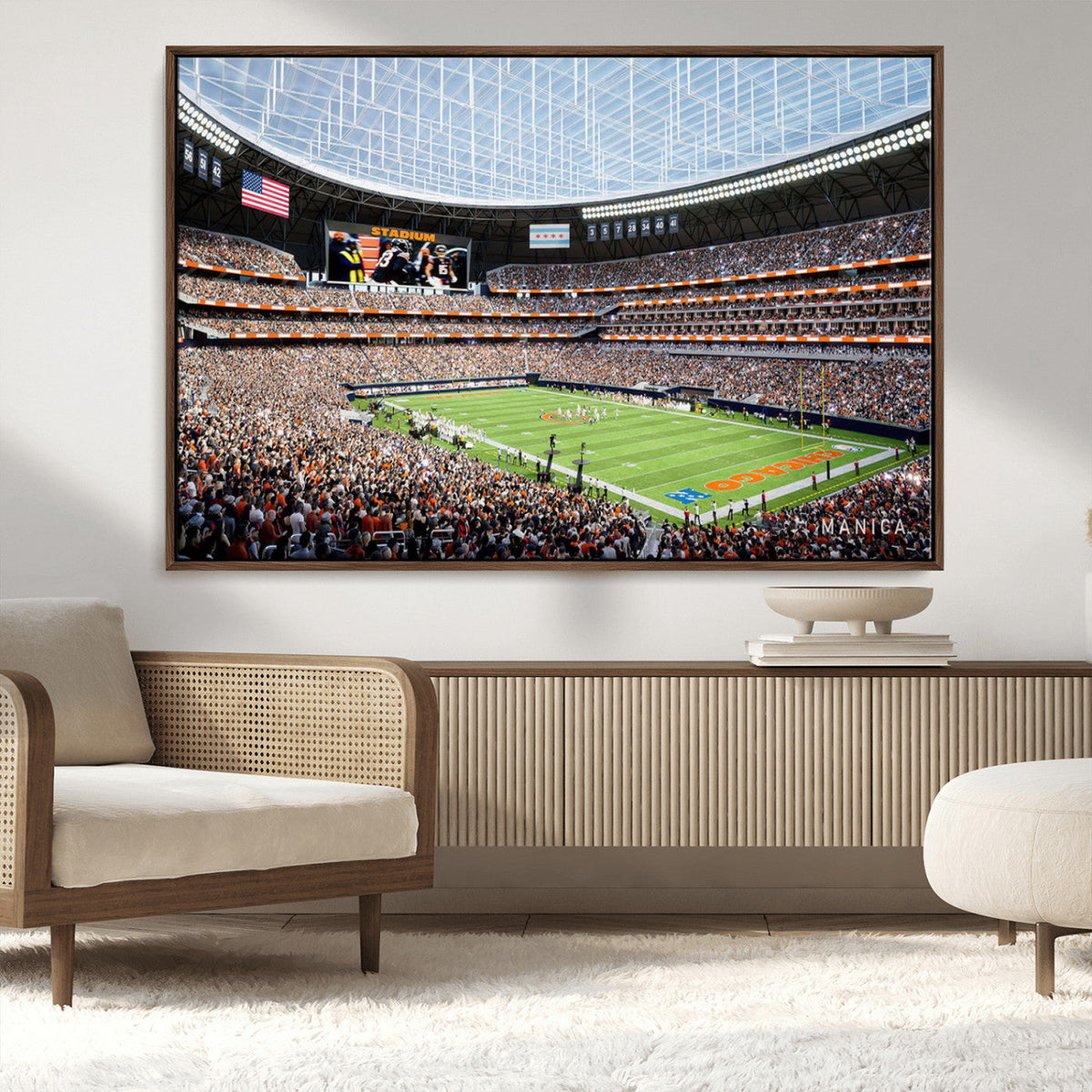 Chicago Bears Soldiers Field Wall Art Canvas Print – Framed