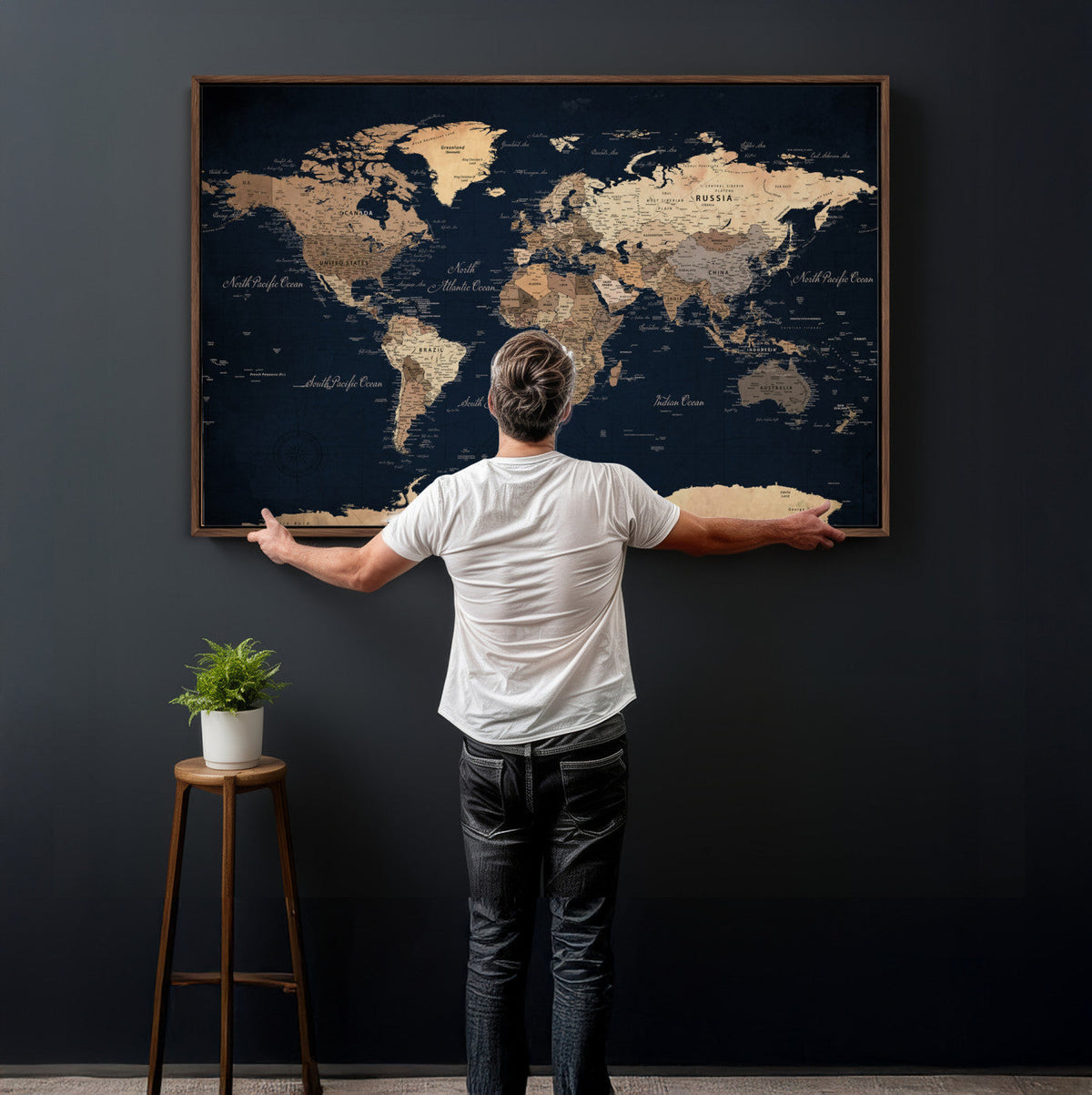 World Map Canvas Print – Detailed Map of the World Wall Art