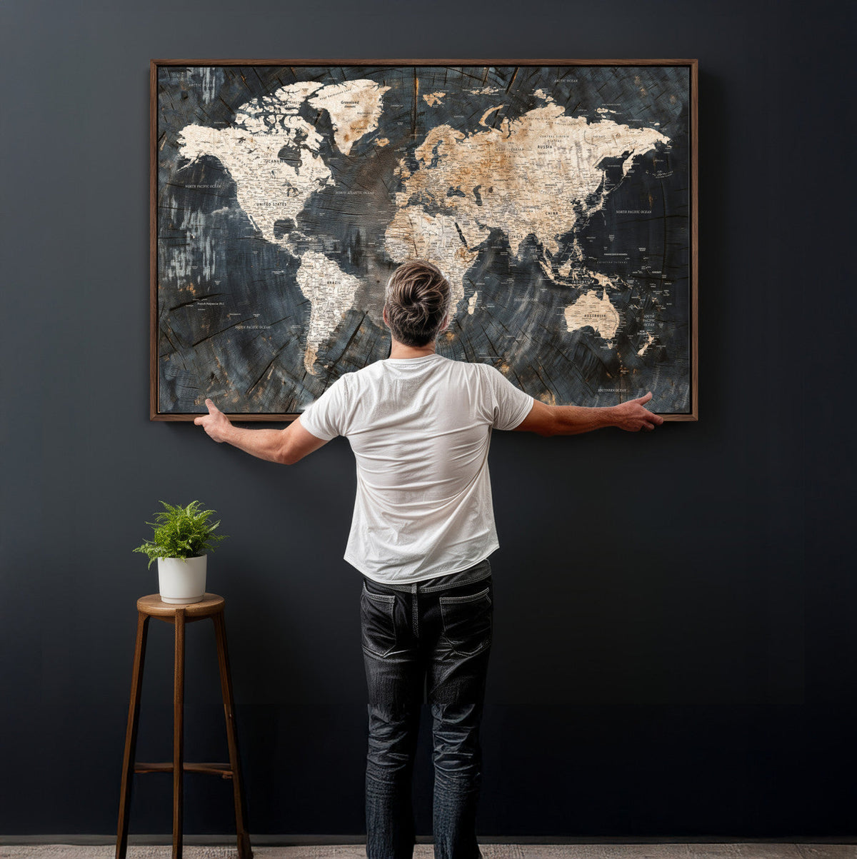 World Map Canvas Print – Detailed Map of the World Wall Art