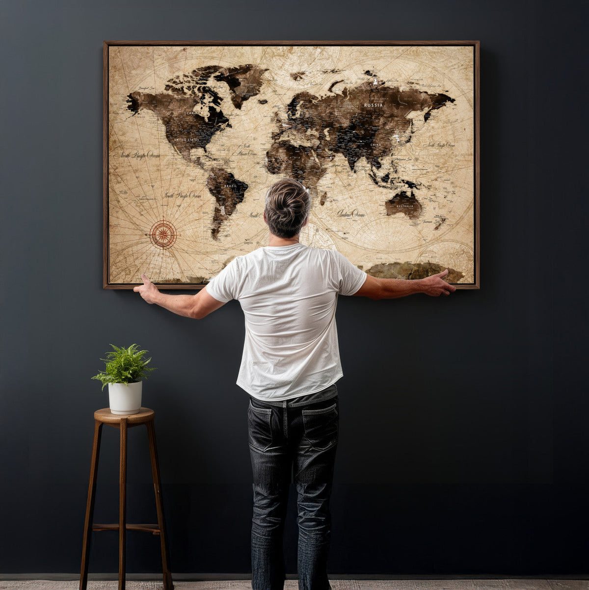 World Map Wall Art Canvas Print