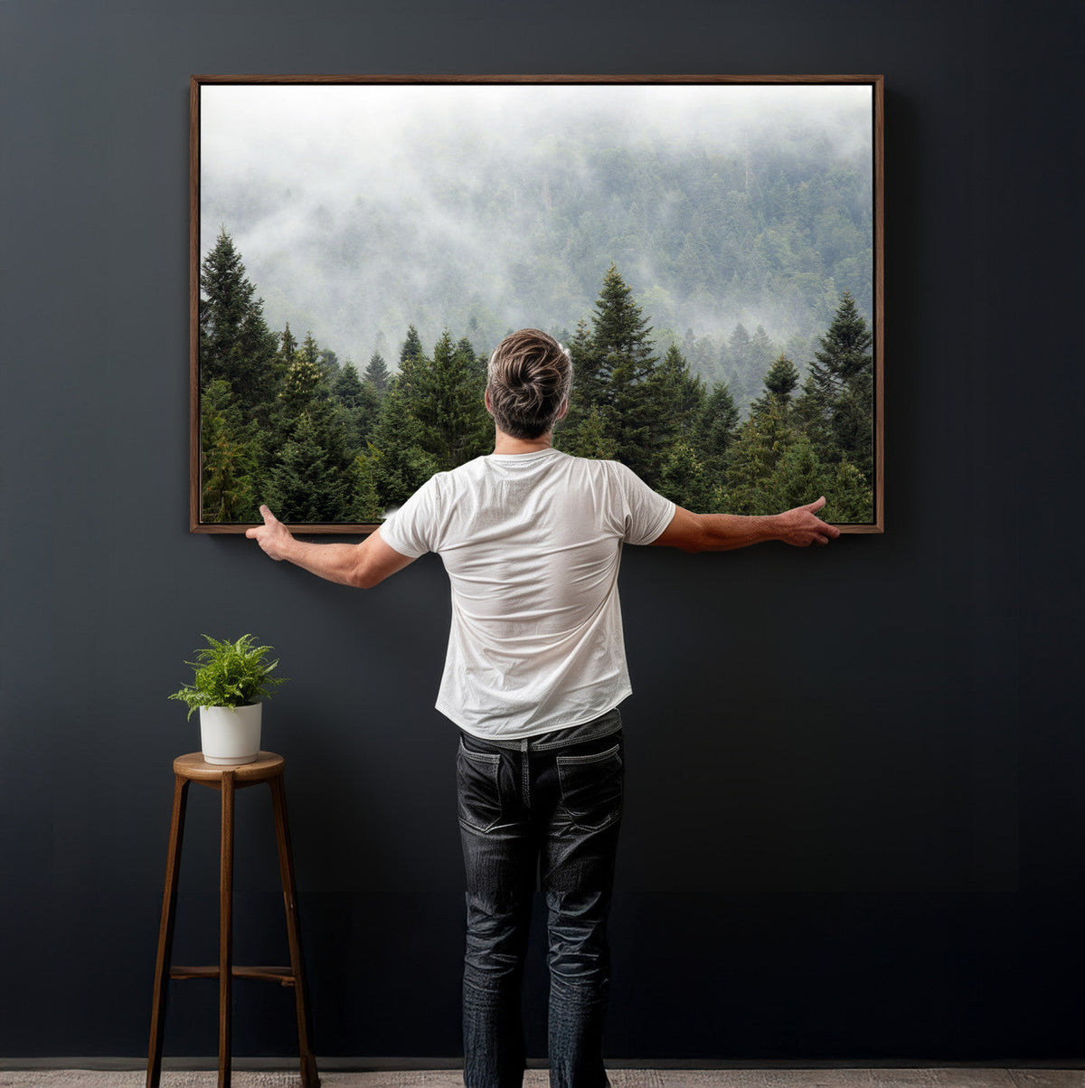 Misty Mountain Forest Wall Art Canvas Print