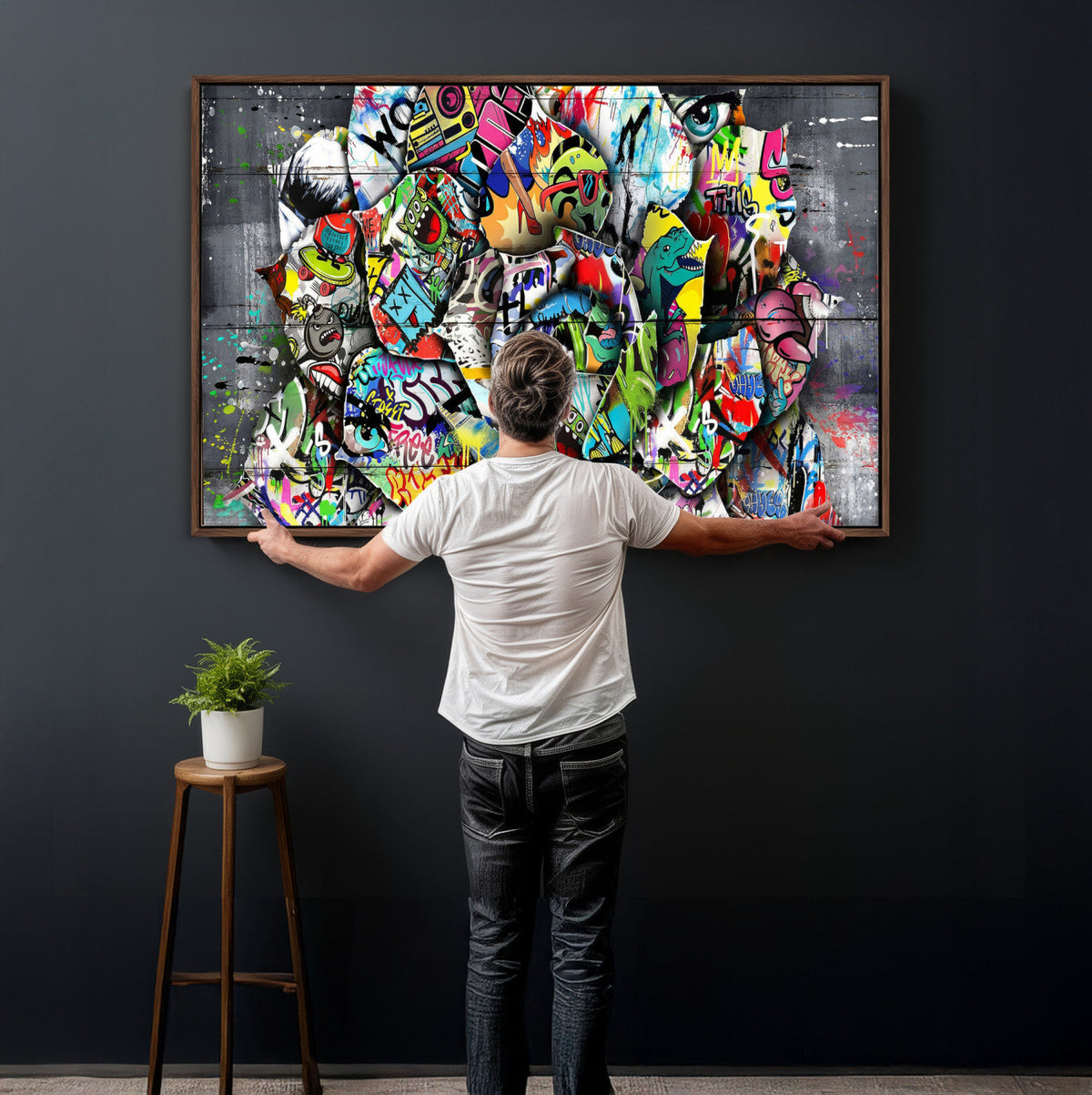 Abstract Graffiti Collage Street Art Wall Art Canvas Print