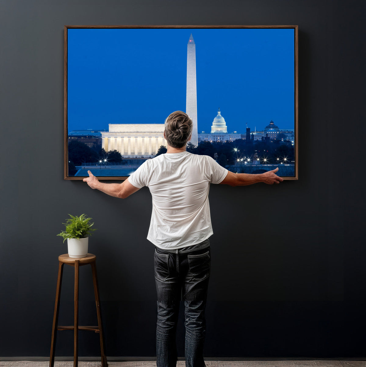 Washington DC Skyline Wall Art Canvas Print – Lincoln