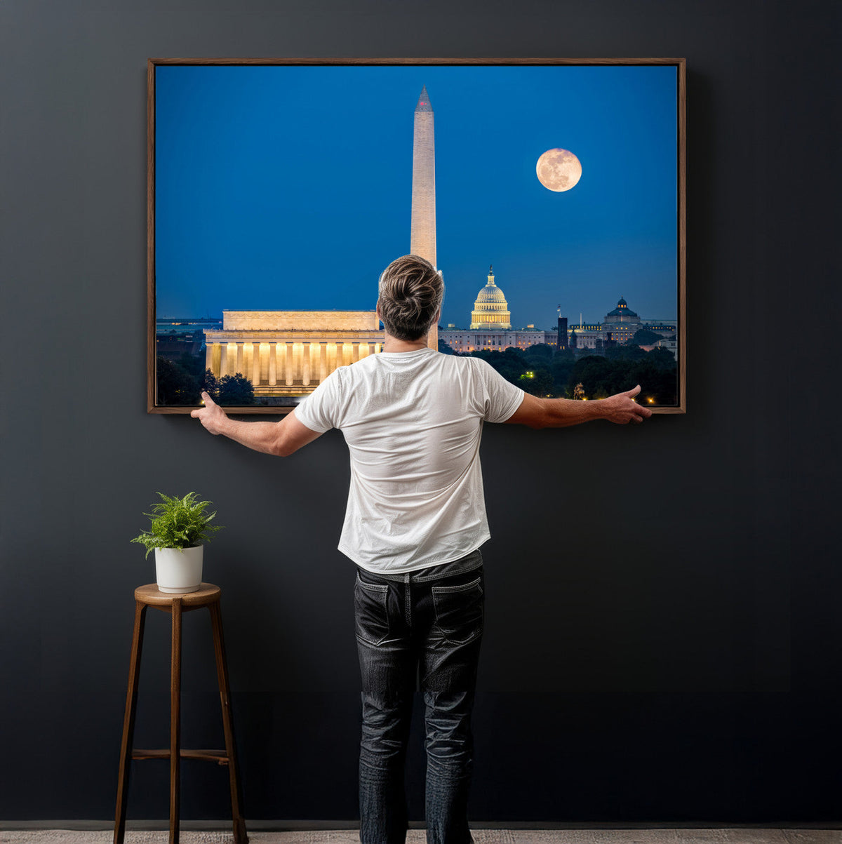 Washington DC Skyline Wall Art Canvas Print – Lincoln