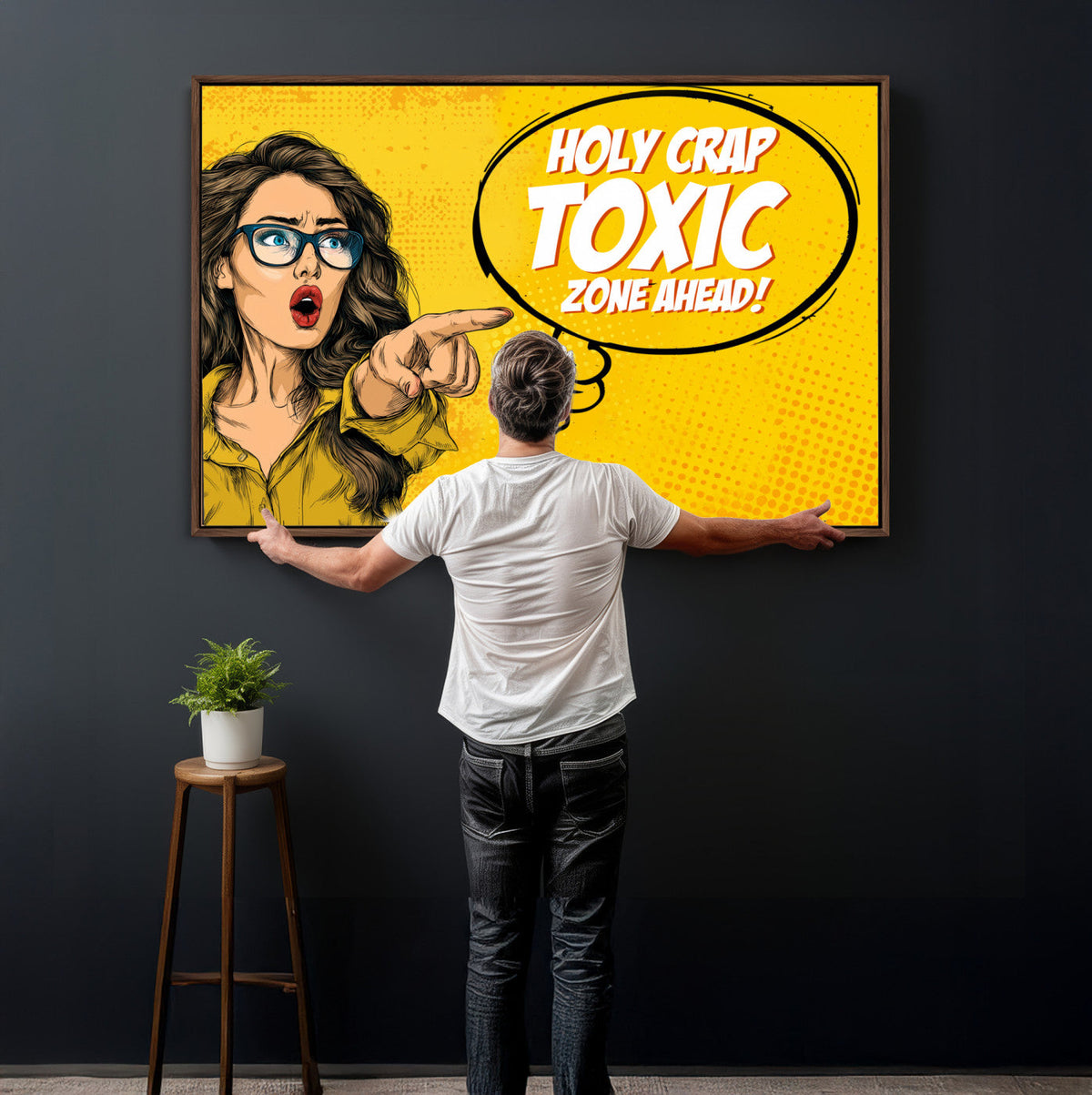 Pop Art Print Bathroom Sign Wall Art Canvas Print — Funny
