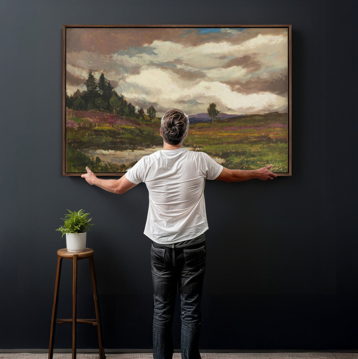 Gustav Macoun Heathland Canvas Print, Czech Landscape Oil