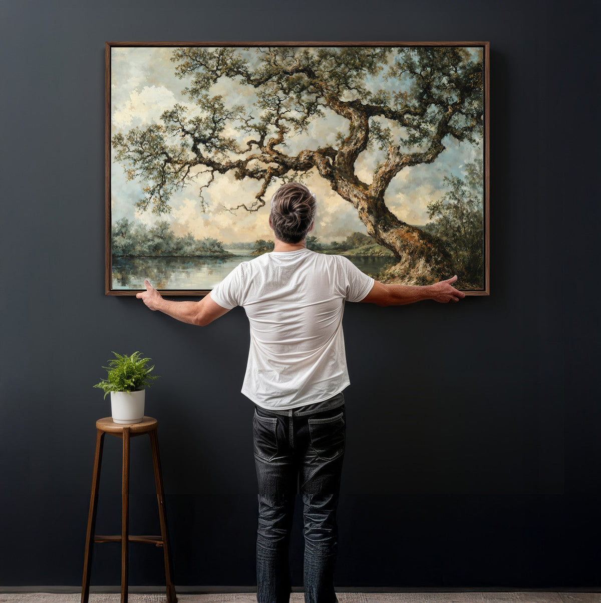 Old Oak Tree Canvas Wall Art, Turner Inspired Romantic