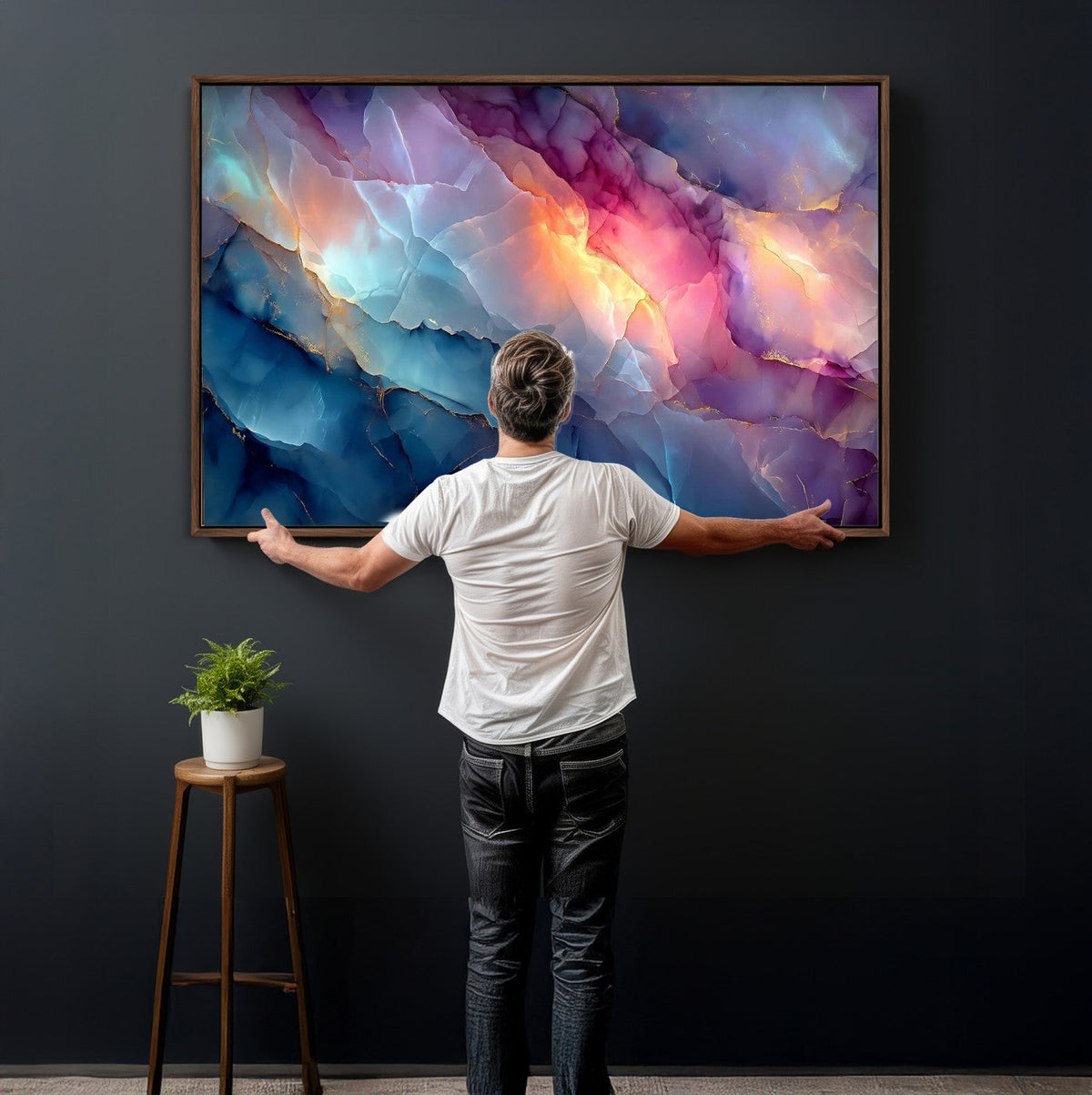 Colorful Abstract Canvas Wall Art Print, Vibrant Popup Color Art Print