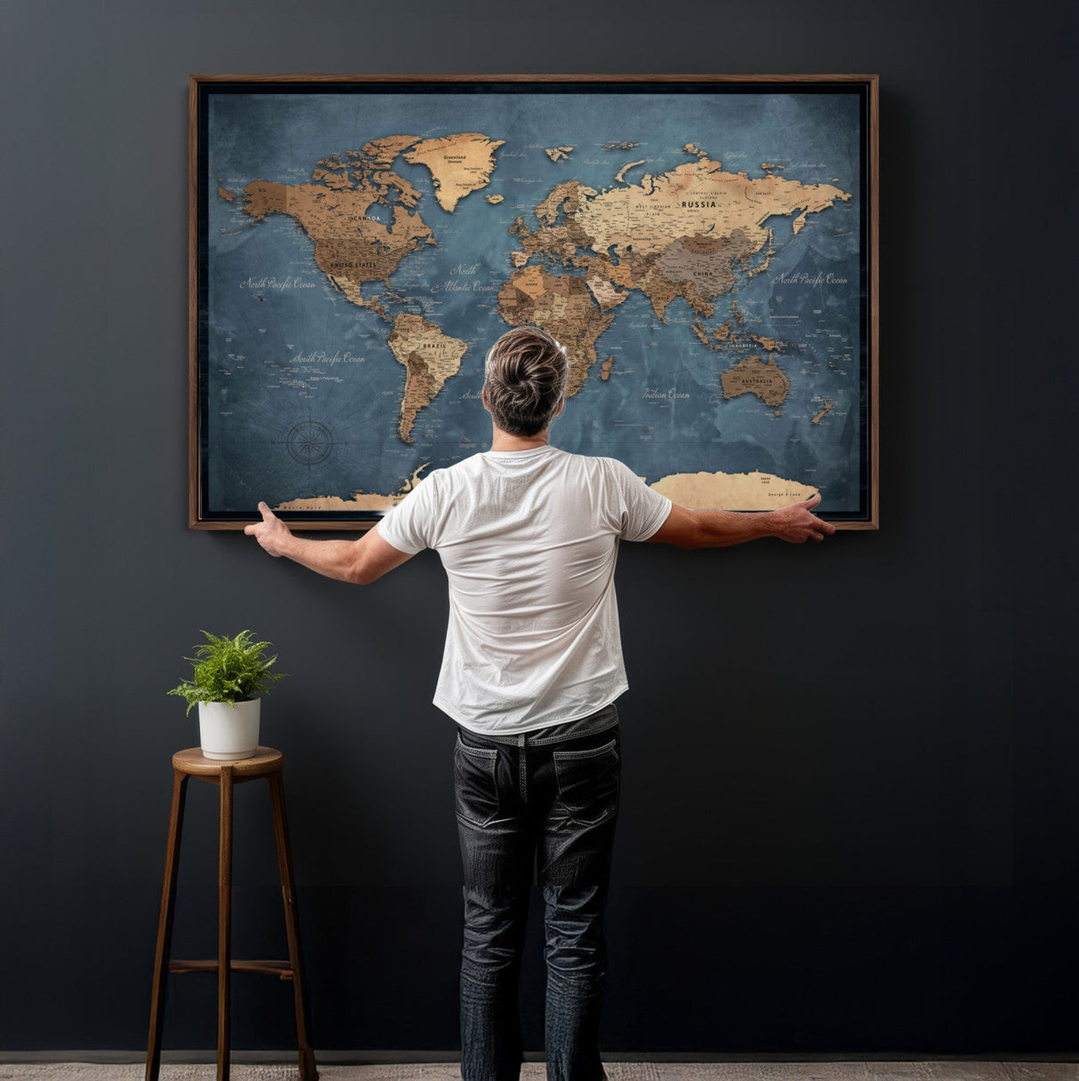 World Map Canvas Wall Art Canvas Print